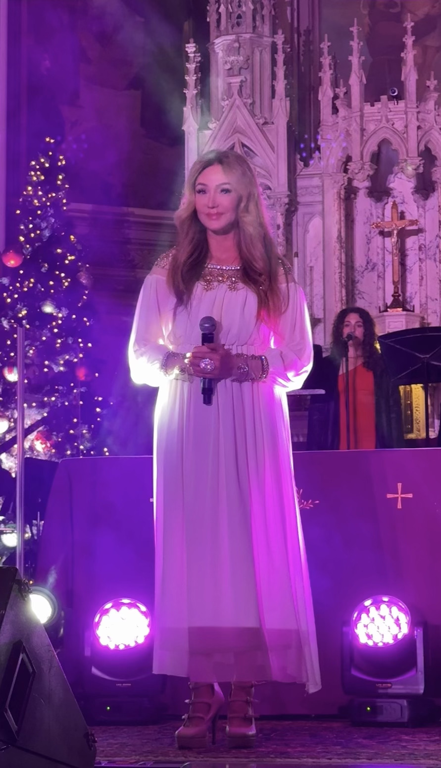 Pop opera artist performing for a luxury audience