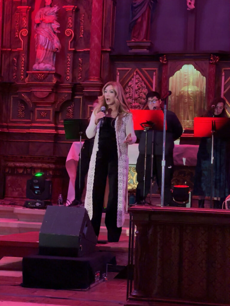 Luxury soprano captivating audiences at a grand event