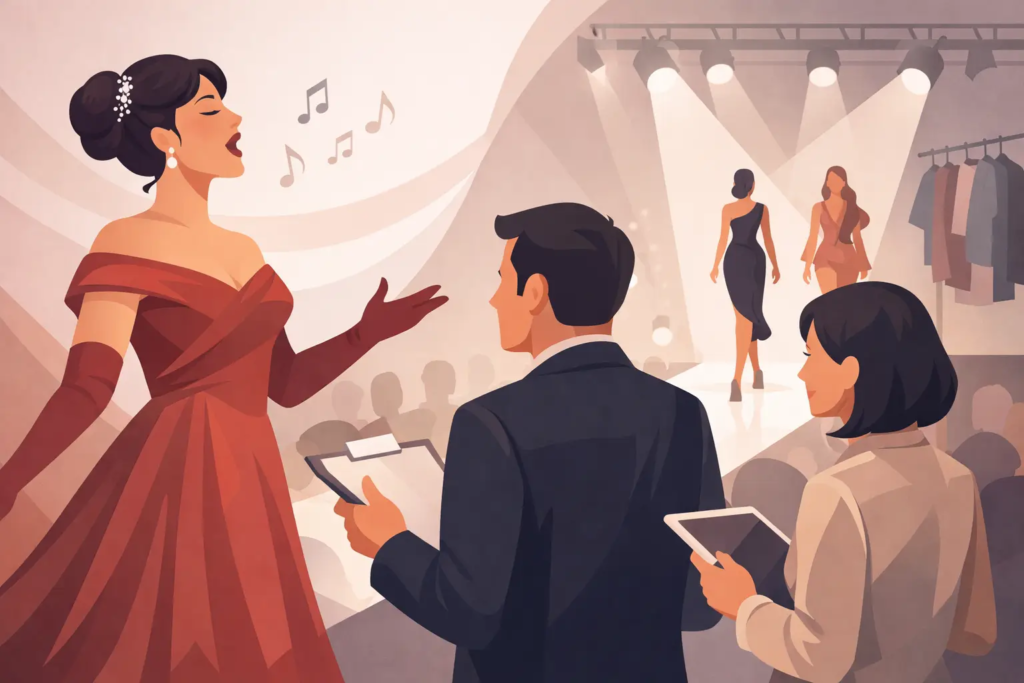 Choosing an Opera Singer for a Fashion Show